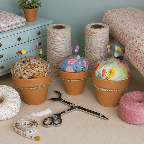 ''Terracotta Pot'' Pin Cushions